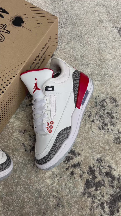 RETRO 3 - BLANCO/ROJO